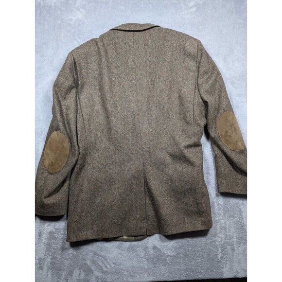 Stewart County Blazer Mens 48L Brown Wool Academia Elbow Patch Acorn Button - Picture 16 of 16